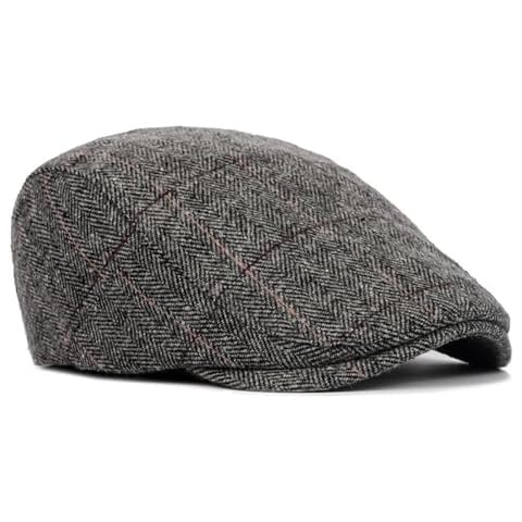 DOINEUFL Adjustable Grey Men's Flat Cap Cover