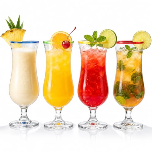 Pina Colada, Daiquiri, Frozen Cocktails & Juice Glasses, Hurricane Glassware,
