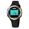 aswan watch Digitaal horloge voor dames met wekker, stopwatch, ledlicht, datum, casual, polshorloge met siliconen…