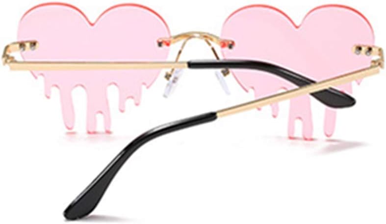 Melting Heart Sunglasses for Men/Women Rimless Irregular Party Unique Sun Glasses - Image 3