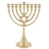 Classic Bronze Hanukkah Menorah with Star of David - 8.5