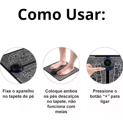 Massageador Eletrico Profissional de Pés Pernas Pescoço Massageador + Tapete de Massagem Corporal co