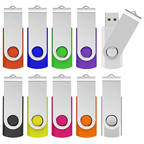 KOOTION 64GB USB 3.0 Flash Drives 10 PCS Memory Stick 3.0 Thumb Drives Pen Drives (Mixcolored) Cover