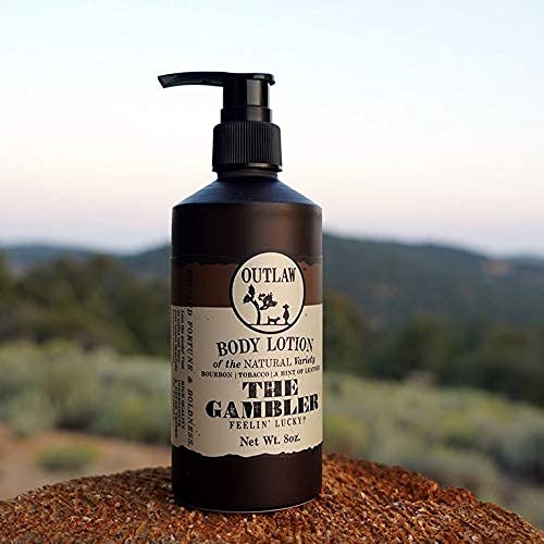 Bourbon & Leather Scented Natural Lotion For Men & Women - The Gambler, By Outlaw - Whiskey, Tobacco, & Leather Scent #TOP7