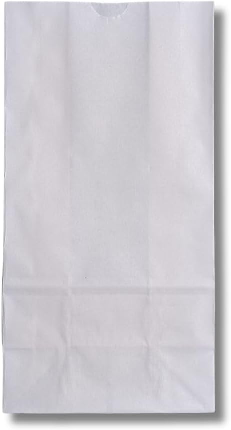 Grease-Resistant White Paper Bakery Bags, 4 Lb, 5"x 3.1"x 9.6" (500 Count)