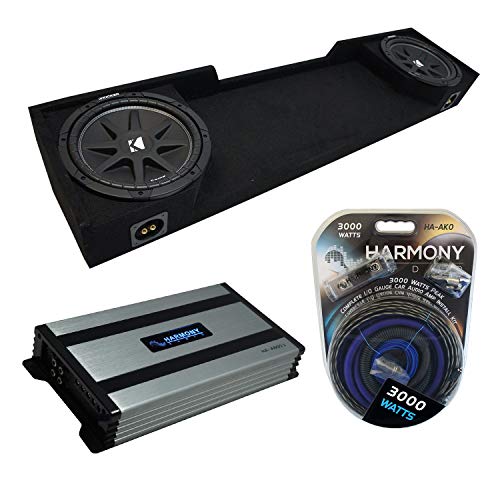 Harmony Audio Compatible with 1988-1998 Chevy CK Silverado Extended Cab Truck Kicker Bundle Comp C10 Dual 10