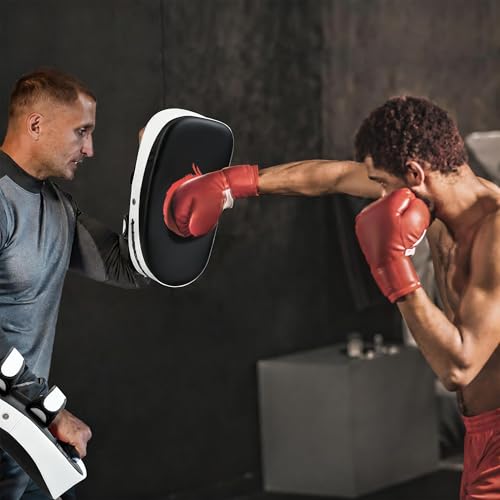 Muay Thai Pads Kicking Shield 15x7.5x4inch Solo Training Equipment Kick Muay Thai Pad Curved Kickboxing Strike Coaching Boxing MMA Martial Arts Karate Gift Child for Grandkids