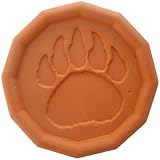 JBK Pottery Terracotta Brown Sugar Saver – Handmade Terra Cotta Sugar Keeper with Decorative Discs – Food-Safe Brown Sugar Keeper, Made in the USA - Bear Pawprint