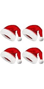 2 Stück Weihnachtsmützen Für Erwachsene – Flauschige Plüsch-Nikolausmützen, Extra Dick & Warm