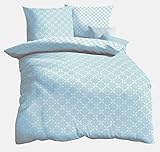 Material: 100% Baumwolle Kaeppel Mako Satin Bettwäsche Set Bettbezug Bettgarnitur aus 100% Baumwolle 135 x 200 cm oder 155 x 220 cm und 80 x 80 cm Rosa Türkis Hellblau (Blau, 155 x 220 cm)