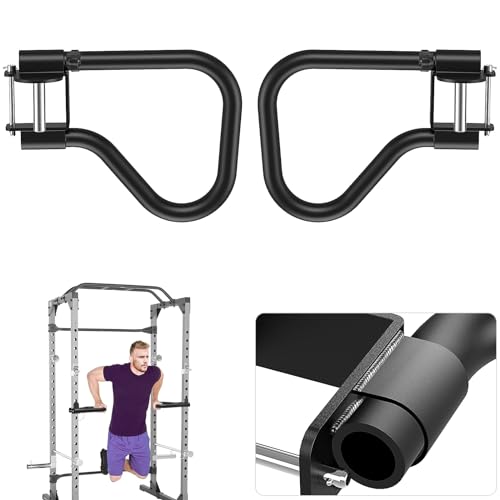 SELEWARE Dip Bar Attachment for Power Rack, 3" x 3" Tube, 1" or 5/8" Holes by SELEWARE - Used condition - US$47.34