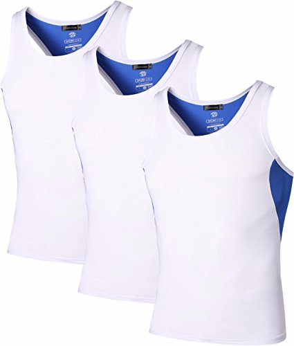 3 Pack Mens Sport Sleeveless Tee Shirt Beach Tank Tops Tanktops Fitness Workout Vest LSL203_PackE_XL