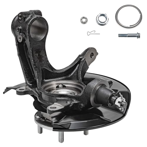 Image of Detroit Axle - Front 4pc Steering Knuckles Kit for 13-16 Honda Accord, 2 Steering Knuckles & Wheel Bearing Hubs 2 Outer Tie Rod Ends 2013 2014 2015 2016 Replacement