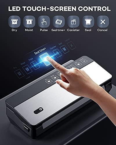 Vacuum Sealer Machine,TKTK 7 In 1 Food Sealer,Powerful Air Sealing System Machine,85 Kpa,Dry&Moist Modes,with Built-in Cutter, Paper Bag Storage,Gifts for Mom Wife - Thumbnail 6