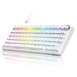 RK ROYAL KLUDGE R75 Mechanical Keyboard with Volume Knob, 75% Wired Gaming Keyboard Custom Gasket Mount NKRO RGB Backlit Software for Win, Pre-lubed Stabilizer, Hot Swappable Red Switch