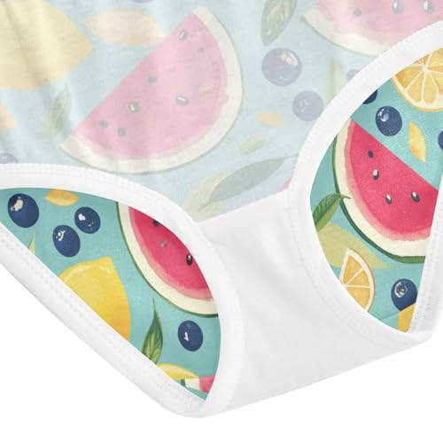Wusikd Watermelon Lemons Girls' Underwear Cotton Blueberries Girls Briefs Soft Toddler Underwear 2T 5