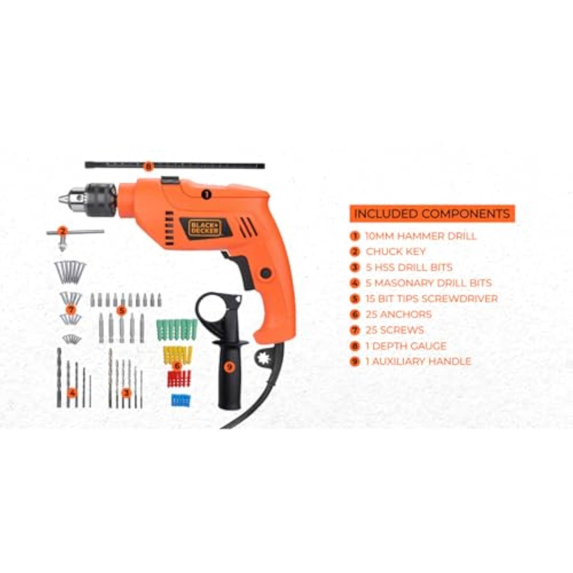 HD555K50-IN 550W Impact Drill Kit with 75 Accessories