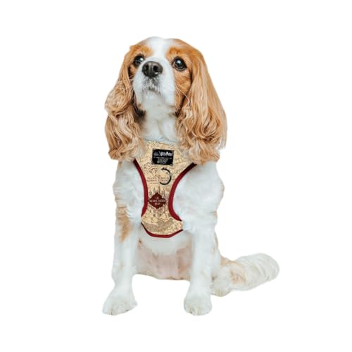 Sassy Woof Dog Adjustable Harness - Harry Potter™ Marauder's Map™ - S, Breathable Mesh, No Pull Design with Two D-Rings, Perfect for Small Dogs and Puppies - Officially Licensed