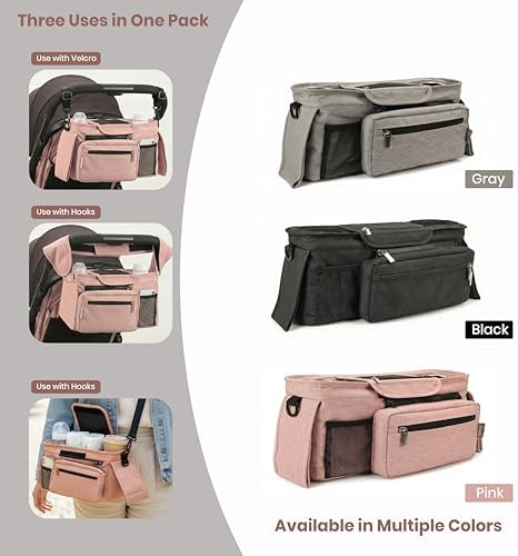 Universal Stroller Organizer Bag with Insulated Cup Holder & Non-Slip Strap — 사진 5