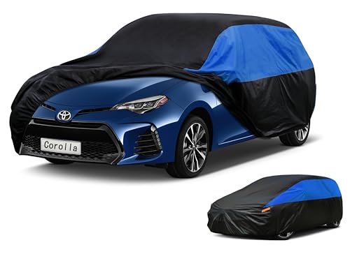 Image of GUNHYI Toyota Car Cover Custom Fit Toyota Corolla Hatchback Waterproof All Weather, Lightweight Full Exterior Cover for Automobiles Outdoor Sun UV Rain Dust Snow Wind Protection.