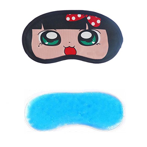 Image of Jenna Polyester Polkadot,Multicolor Ice Gel Eye Mask For Insomnia, Meditation