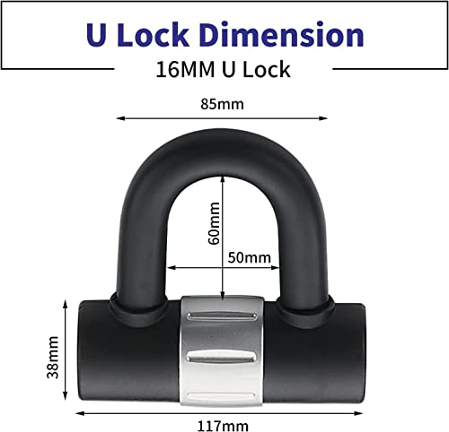 Motorcycle Lock Bike Chain Lock, Bike Locks Heavy Duty Anti Theft Combination Bicycle Lock 16Mm U Lock, Motorcycle Security Bike Lock For Bike, Motorbike, 3.3Ft #TOP4
