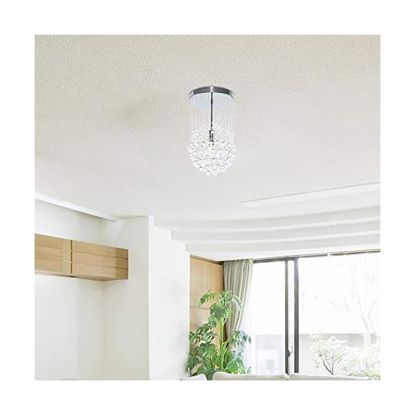 Modern Ceiling Light with Suspended Smoked & Clear Acrylic Droplets - Image 4