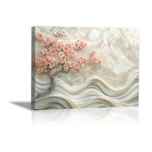 Deco tableau murale arbre pêcher pour salon et chambre moderne