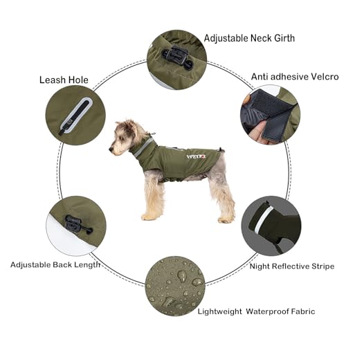 BT Bear Dog Raincoat,Adjustable Waterproof Lightweight Rain Jacket with Reflective Strip Dog Poncho Raincoat for Small Medum Dogs,Brown XXXL - Image 4