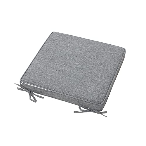 Magpie Fabrics 18"X18"X2.5" Square Corner Seat Cushion, 2 Pack, Indoor/Outdoor Waterproof Weather Resistant Universal Seat Cushions Chair Pads, For Patio Garden Dining Office Floor (Heather Grey) #TOP6