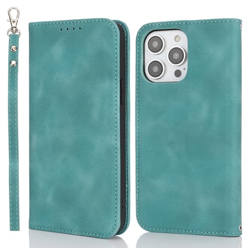 Jaorty Wallet Case for iPhone 14 Pro Max with Card Holder,Matte Cyan - image 8