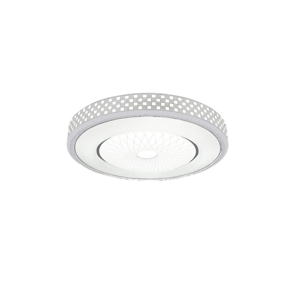 Lampe de plafond ronde en fer forgé blanc 30cm pour salon