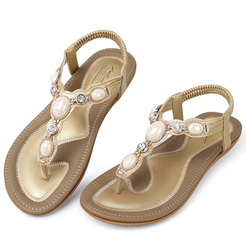 SHIBEVER Dressy Flat Women Sandals: Comfortable Summer Thong Flats Sandal