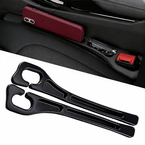 KUWSEIY 2 Pack Car Seat Gap Filler, No-Drop Seat Side Gap Seam Filler Organizer with Phone Holder,...
