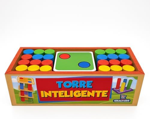 Brinquedo Torre Inteligente de Madeira Educativo Smactudo