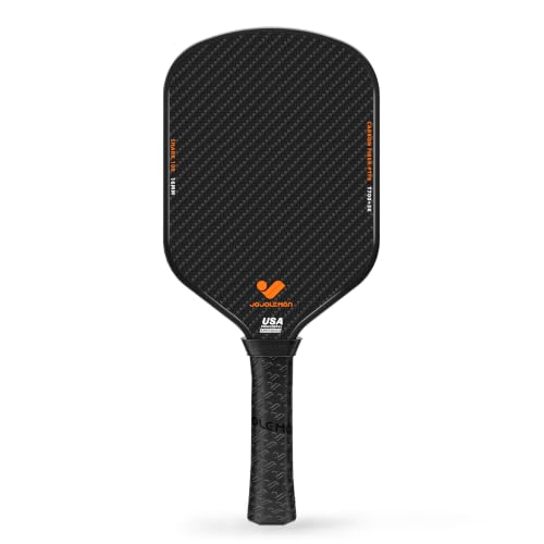 JOJOLEMON Pickleball Paddles, 3K Raw Carbon Fiber Pickleball Paddle with 16mm Power Polymer Core, Built for Power and Precision, USAPA Approved