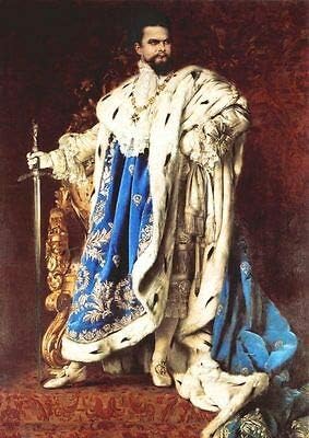 Kunstdruck König Ludwig II in Magnificent Gornate Bavaria Hermelin Zobel Ludwig & Sisi A3 49