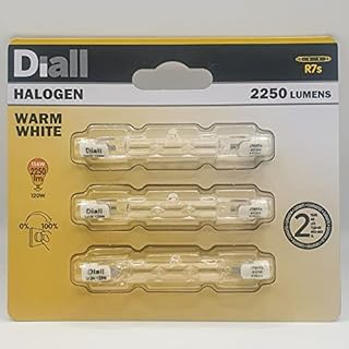 Pack of 3 Diall Warm White Linear Halogen R7S Bulb 120Watt 78mm x 8.8mm 2250 Lumen 2000Hours