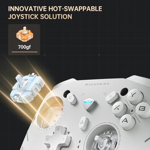 Machenike G5Pro V2 Gaming Controller PC für PC/NS/IOS/Android (1000Hz Abtastrate), Optisch & Mikroschalter Trigger, Gamepad mit RGB Beleuchtung (USB/2.4G/BT), Hot-Swap-Joysticks (Schwarz) – Bild 4