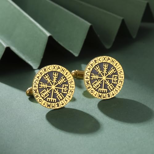 Mancuernillas Norse Viking Vegvisir Acero inox miniatura 5