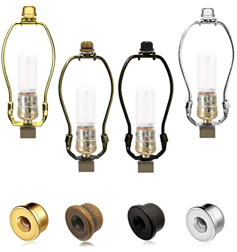 Hyamass 8Pcs Lamp Finial Knob Lamp Accessories 1/2 Inch Tall Lamp Finials Plated Steel Finials Tapped 1/4-27 For Lamp Harp Tops(Mix Color） #TOP3