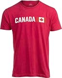 Ann Arbor T-shirt Co. Canada Tee Shirt | Canadian Pride Toronto Montreal Vancouver T-Shirt for Men Women - (Adult,L) Red