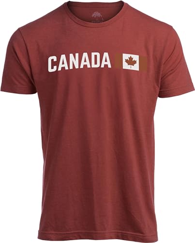 Ann Arbor T-shirt Co. Canada Tee Shirt | Canadian Pride Toronto Montreal Vancouver T-Shirt for Men Women - (Adult,L) Red