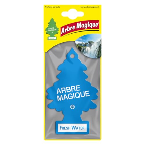 Arbre Magique Mono, Profumatore Auto, Fragranza Fresh Water, Profumazione Fresca e Frizzante, Durata fino a 7 Settimane, Made in Italy, Confezione da 1 Pezzo