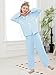 Umeyda Pajamas for Kids Girls Long Sleeve Button Down Pajamas with Pants Loungewear PJS, Light Blue, 7-8 Years = Tag 140