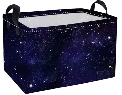 Image of Essme Rectangular Space Basket,Kids Storage Bins Organizer with Handles for Girls Room Decor, Gift Basket,Shelf Basket.(Space)