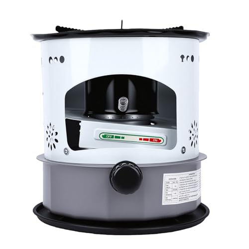 Fockety Calentador de Queroseno, Calefactor Portátil No Eléctrico de Aleación de Aluminio de 5,2 L, Estufa de Queroseno de Calentamiento Rápido con Perilla Ajustable para Interiores Fockety Calentador de Queroseno, Calefactor Portátil No Eléctrico de Aleación de Aluminio de 5,2 L, Estufa de Queroseno de Calentamiento Rápido con Perilla Ajustable para Interiores