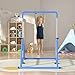 YICHIJIAN Expandable Kids Gymnastics Kip Bar, Folding Adjustable Height 45''-61'', 300LBS Weight Limit, Robust Horizontal Training Bar for Home Indoor Use, Gift for Kids Ages 3-13, Blue