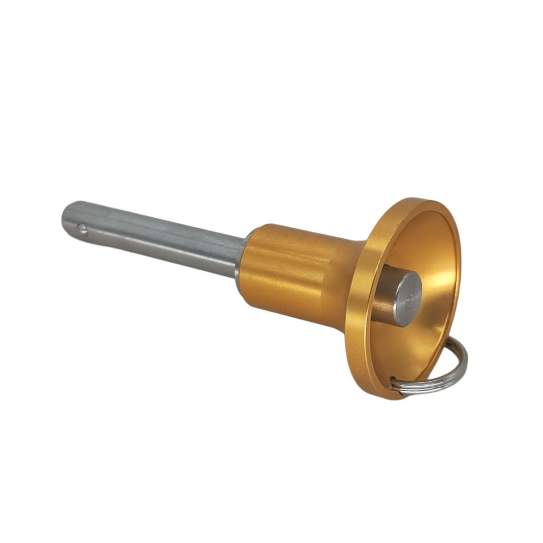 Photo 1 of 1 Piece Ball Locking Pins, 304 Stainless Steel Grip Push-Button Locking Quick Release Pin with Rope (Dia:1/4 inch, Usage Length:1 inch)