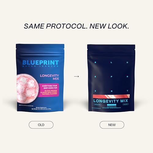 Blueprint Bryan Johnson Longevity Mix - Muscle Builder & Recovery Supplement - Promotes Focus and Balanced Mood - Magnesium, Creatine, L-Theanine, Glutathione & Vitamin C- 30 Servings, Blood Orange - Image 4
